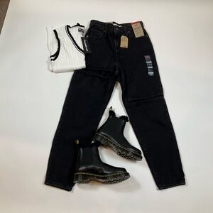 Levi's Sliced Thrash High Wasited Mom Jeans 100% Cotton Rigid Denim Jean 26x27